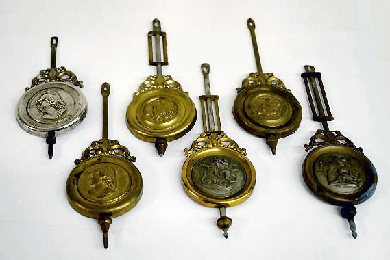 6 Antique Embossed Clock Pendulums — Antique Clocks Price Guide