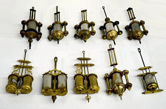 10 Antique Single &amp; Double Barrel Clock Pendulums — Antique Clocks Price Guide