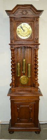 Oak 3 Weight Open Well Tall Case Clock — Antique Clocks Price Guide