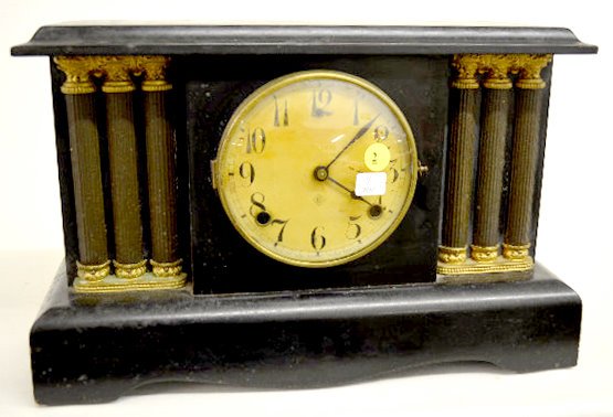 Gilbert 6 Column Black Mantel Clock — Antique Clocks Price Guide