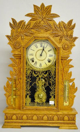 Gilbert "Laurel" Oak Kitchen Clock — Antique Clocks Price Guide