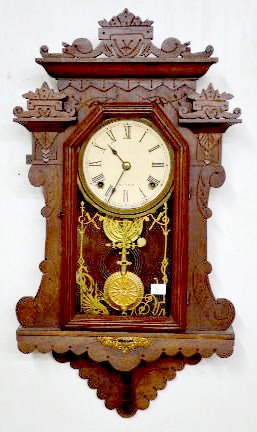 Seth Thomas Walnut Hanging Kitchen Clock — Antique Clocks Price Guide