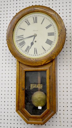 Ansonia "Regulator M" Long Drop Oak Clock — Antique Clocks Price Guide