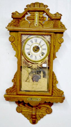 Seth Thomas Oak Hanging Kitchen Clock — Antique Clocks Price Guide