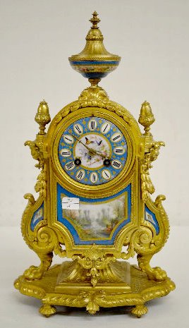 Japy Freres Scenic Clock, Porcelain &amp; Metal — Antique Clocks Price Guide
