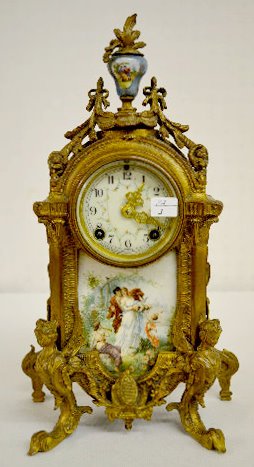 New Haven "Lenore" Painted Porcelain Mantel Clock — Antique Clocks Price Guide