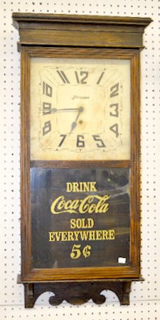 Sessions Oak "Coca Cola" Regulator Clock — Antique Clocks Price Guide