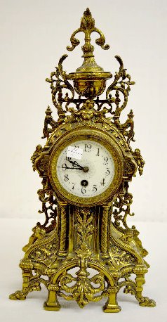French Brass Urn Top Mantel Clock — Antique Clocks Price Guide