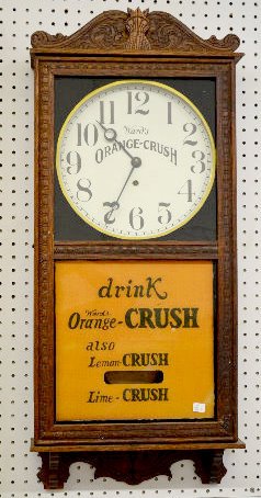 Gilbert "Observatory" Adv. Orange Crush Clock — Antique Clocks Price Guide