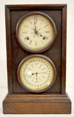 L.F. &amp; W.W. Carter Calendar Shelf Clock — Antique Clocks Price Guide