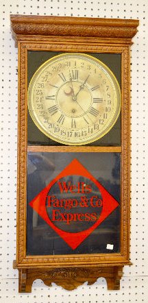 Sessions Oak Adv. Wells Fargo Express Clock — Antique Clocks Price Guide