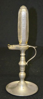 Antique Pewter and Glass Whale Oil Clock/Lamp — Antique Clocks Price Guide
