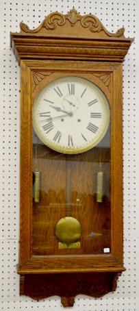 Sessions "Regulator No. 5" 2wt Oak Wall Clock — Antique Clocks Price Guide