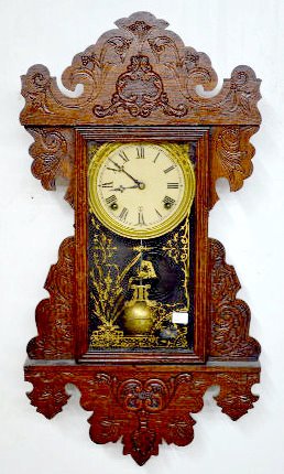 Sessions "Havana" Oak Hanging Kitchen Clock — Antique Clocks Price Guide