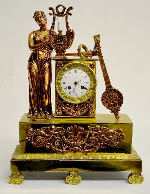 French Japy Fils Lady Statue w/ Harp Clock — Antique Clocks Price Guide