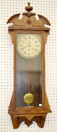 Waterbury "Carleton" Walnut Hanging Wall Clock — Antique Clocks Price Guide