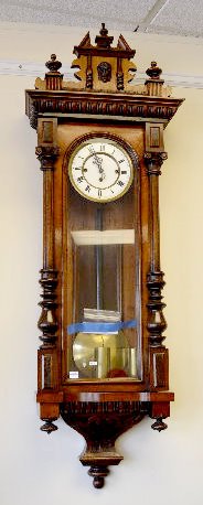 German 3 Weight Oak Vienna Regulator Clock — Antique Clocks Price Guide