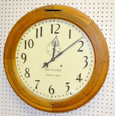 Seth Thomas Oak 30 Day Gallery Clock — Antique Clocks Price Guide