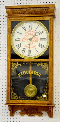 Ingraham "Coca Cola" Oak Store Regulator — Antique Clocks Price Guide
