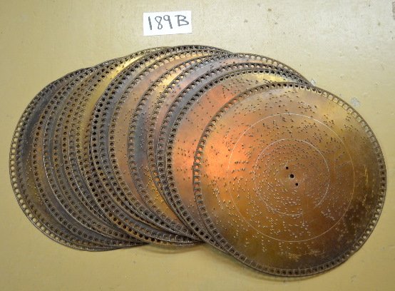 18 - 15 1/2" Metal Music Box Discs — Antique Clocks Price Guide