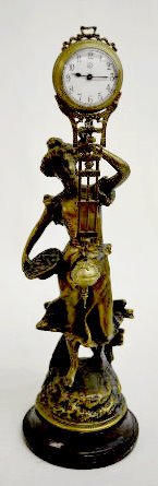 Lady Statue Swing Clock w/ Junghans Movement — Antique Clocks Price Guide
