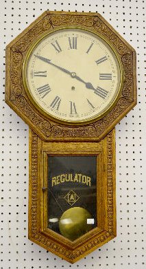 Ansonia Oak "A" Regulator Long Drop Clock — Antique Clocks Price Guide