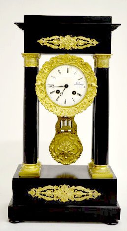 French Vincenti &amp; Cie Empire Clock, 4 Column — Antique Clocks Price Guide