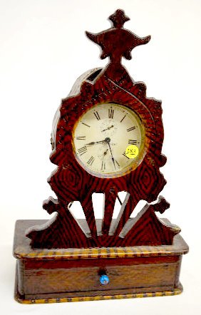 Seth Thomas Folk Art Alarm Clock — Antique Clocks Price Guide