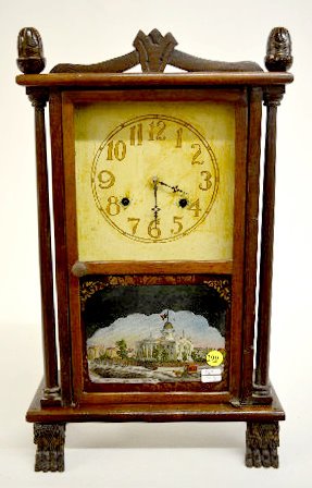 Half Size Pillar Clock with Paw Feet — Antique Clocks Price Guide