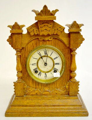 Ansonia "Trivoli" Oak Cabinet Clock — Antique Clocks Price Guide