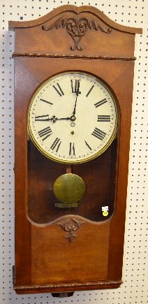 New Haven Mahogany Carved Wall Clock — Antique Clocks Price Guide