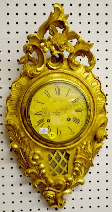 Bucherer Gold Gilt Hanging Cartel Clock — Antique Clocks Price Guide