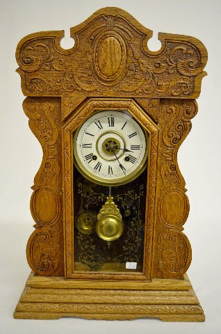 New Haven Medallion Oak Kitchen Clock — Antique Clocks Price Guide