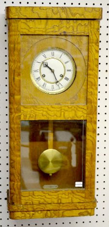 German Wall Hanging Oak Box Clock — Antique Clocks Price Guide