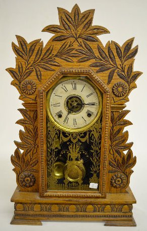 Gilbert "Laurel" Oak Kitchen Clock — Antique Clocks Price Guide