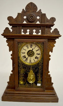 Ansonia Time &amp; Strike Walnut Kitchen Clock — Antique Clocks Price Guide