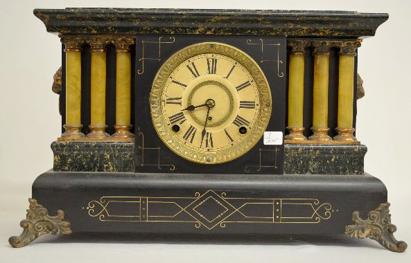 Seth Thomas "Cortina" Black Mantel Clock — Antique Clocks Price Guide