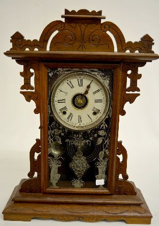 Walnut Time and Strike Kitchen Clock — Antique Clocks Price Guide