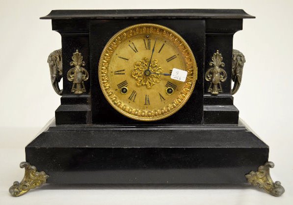 Ansonia "Clayton" Iron Case Mantel Clock — Antique Clocks Price Guide