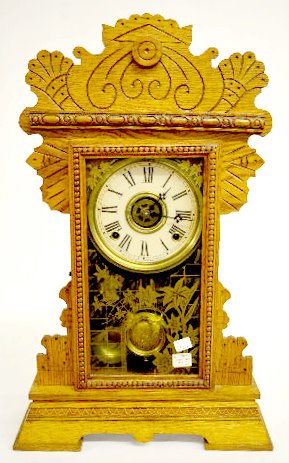 Gilbert "Lake Set No. 1" Oak Kitchen Clock — Antique Clocks Price Guide