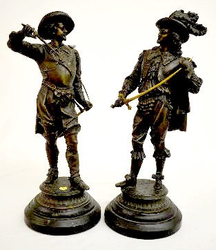 Ansonia Don Cesar &amp; Don Juan Clock Statues — Antique Clocks Price Guide