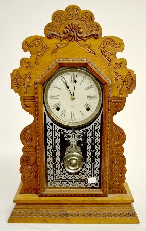 Ansonia "Kirkwood" Oak Kitchen Clock — Antique Clocks Price Guide
