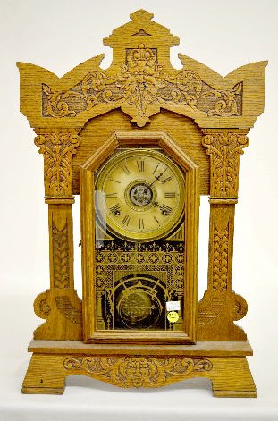 Seth Thomas "The Giants No. 1" Oak Kitchen Clock — Antique Clocks Price Guide