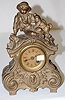 Antique White Metal Clock w/Boy & Dog