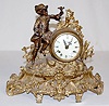 German Bronze Mantel Clock, Hunter w/Rifle