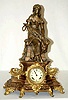 Ansonia Mantel Clock w/Female Mandolin Player