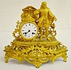 Japy Freres Gilt Bronze Mantel Clock w/Cavalier