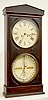 Ithaca No. 3 Walnut Double Dial Bank Clock