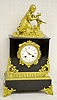 French Bronze Clock w/Girl & Birds