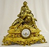 Large French Bronze Clock, Wounded Soldier